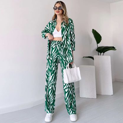 Ribbonelle™ Casual Loose Long Sleeve Trousers Suit